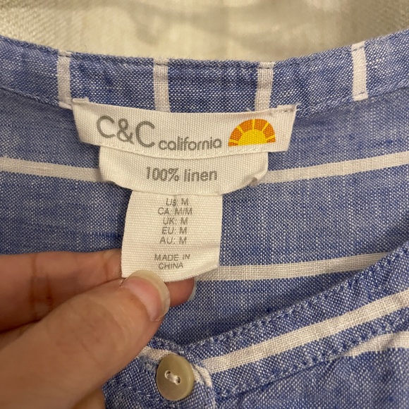 C & C California linen striped top - Picture 2 of 3